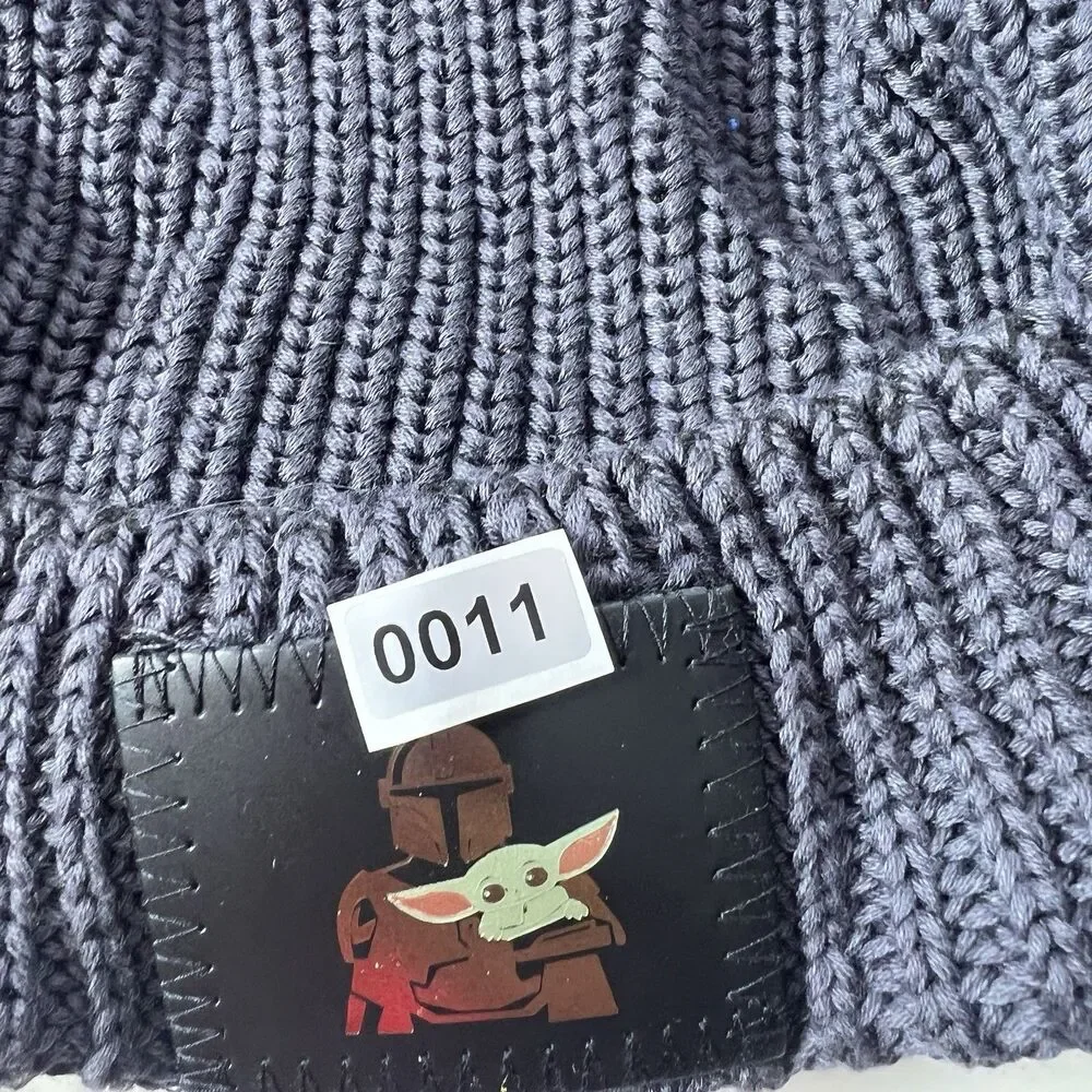 Love Your Melon x Star Wars Mandalorian Baby Yoda Grogu Knit Beanie Hat Pom Gray